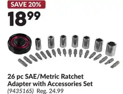 Princess Auto 26 pc SAE/Metric Ratchet Adapter with Accessories Set offer