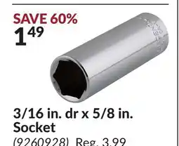 Princess Auto 3/16 in. dr x 5/8 in. Socket offer