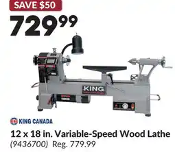 Princess Auto 12 x 18 in. Variable-Speed Wood Lathe offer