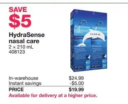 Costco HydraSense nasal care 2 × offer