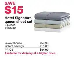 Costco Hotel Signature queen sheet set offer