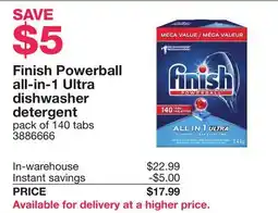 Costco Finish Powerball all-in-1 Ultra dishwasher detergent offer