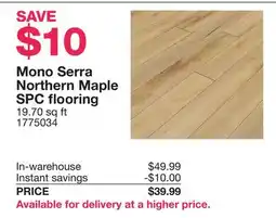 Costco Mono Serra Northern Maple SPC flooring offer