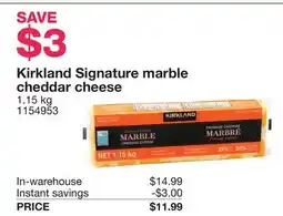 Costco Kirkland Signature marble cheddar cheese offer
