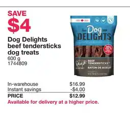 Costco Dog Delights beef tendersticks dog treats offer