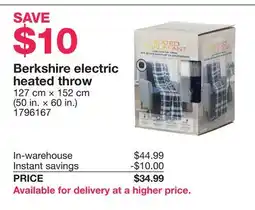 Costco Berkshire electric heated throw offer