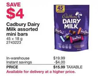 Costco Cadbury Dairy Milk assorted mini bars offer