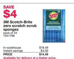 Costco 3M Scotch-Brite zero scratch scrub sponges pack offer