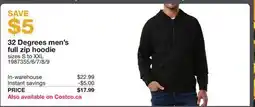 Costco 32 Degrees men's full zip hoodie offer