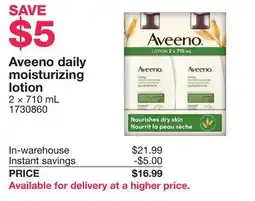 Costco Aveeno daily moisturizing lotion 2 offer