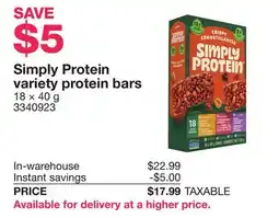 Costco Simply Protein variety protein bars offer