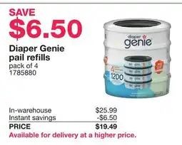 Costco Diaper Genie pail refills offer