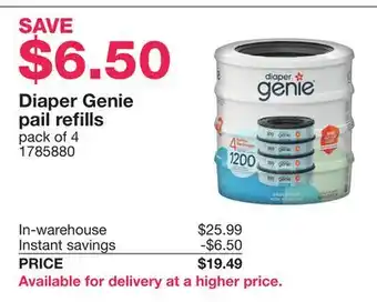 Costco Diaper Genie pail refills offer