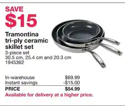 Costco Tramontina tri-ply ceramic skillet set offer