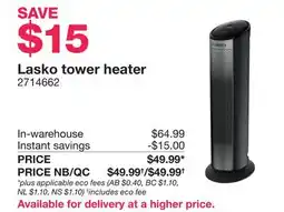 Costco Lasko tower heater In offer
