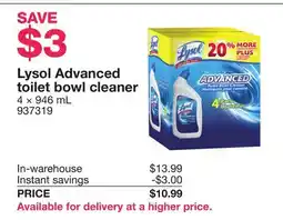 Costco Lysol Advanced toilet bowl cleaner offer