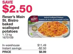 Costco Reser's Main St. Bistro baked scalloped potatoes offer