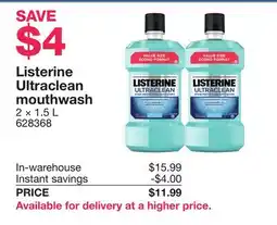 Costco Listerine Ultraclean mouthwash offer