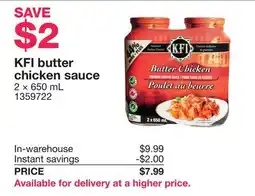 Costco KFI butter chicken sauce offer
