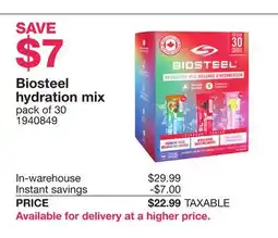Costco Biosteel hydration mix pack offer