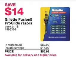 Costco Gillette Fusion5 ProGlide razors offer