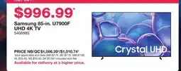 Costco Samsung 85-in. U7900F UHD 4K TV offer