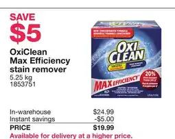 Costco OxiClean Max Efficiency stain remover offer