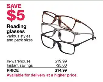 Costco Reading glasses offer