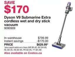 Costco Dyson V9 Submarine Extra cordless wet and dry stick vacuum offer