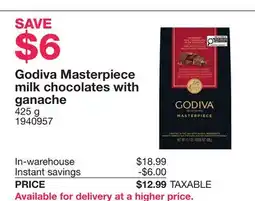 Costco Godiva Masterpiece milk chocolates with ganache offer