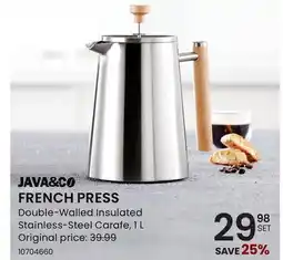 Stokes FRENCH PRESS Double-Walled Insulated Stainless-Steel Carafe offer