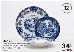 Stokes MANOR 12-Pc Porcelain Dinnerware Set offer