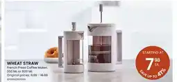 Stokes WHEAT STRAW French Press Coffee Maker offer