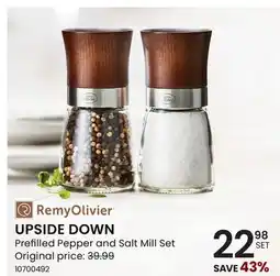 Stokes UPSIDE DOWN Prefilled Pepper and Salt Mill Set offer