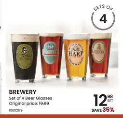 Stokes BREWERY Set of 4 Beer Glasses offer