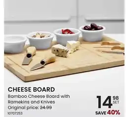 Stokes CHEESE BOARD Bamboo Cheese Board with Ramekins and Knives offer