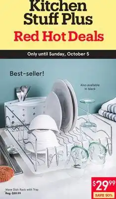 Kitchen Stuff Plus Wave Dish Rack with Tray offer