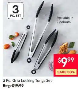Kitchen Stuff Plus 3 Pc. Grip Locking Tongs Set offer
