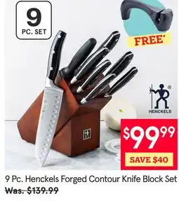 Kitchen Stuff Plus 9 Pc. Henckels Forged Contour Knife Block Set offer