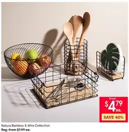 Kitchen Stuff Plus Natura Bamboo & Wire Collection offer