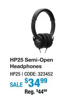 Long & McQuade HP25 Semi-Open Headphones offer