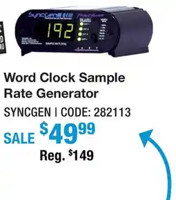 Long & McQuade WORD CLOCK SAMPLE RATE GENERATOR offer