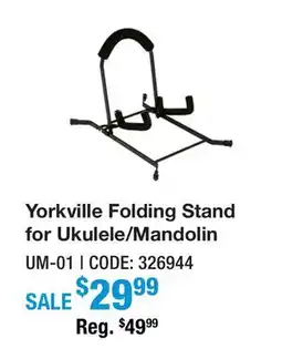 Long & McQuade YORKVILLE FOLDING STAND FOR UKULELE/MANDOLIN offer