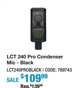 Long & McQuade LCT 240 Pro Condenser Mic-Black offer