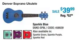 Long & McQuade DENVER SOPRANO UKULELE - SPARKLE BLUE offer