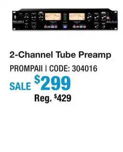 Long & McQuade 2-CHANNEL TUBE PREAMP offer