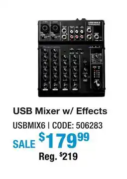 Long & McQuade 6 Channel USB Recording Mixer w/Fx offer