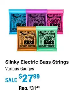 Long & McQuade SLINKY ELECTRIC BASS STRINGS offer