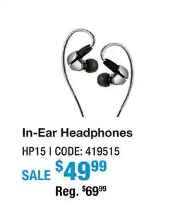 Long & McQuade IN-EAR HEADPHONES offer
