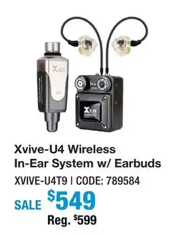 Long & McQuade Xvive-U4 Wireless In-Ear System w/Earbuds offer